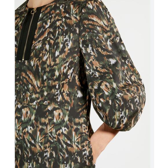 Ted Baker Holiiy Urban Printed Mini Dress Khaki Womens Size 2 Ted Size 0 New - Picture 3 of 12